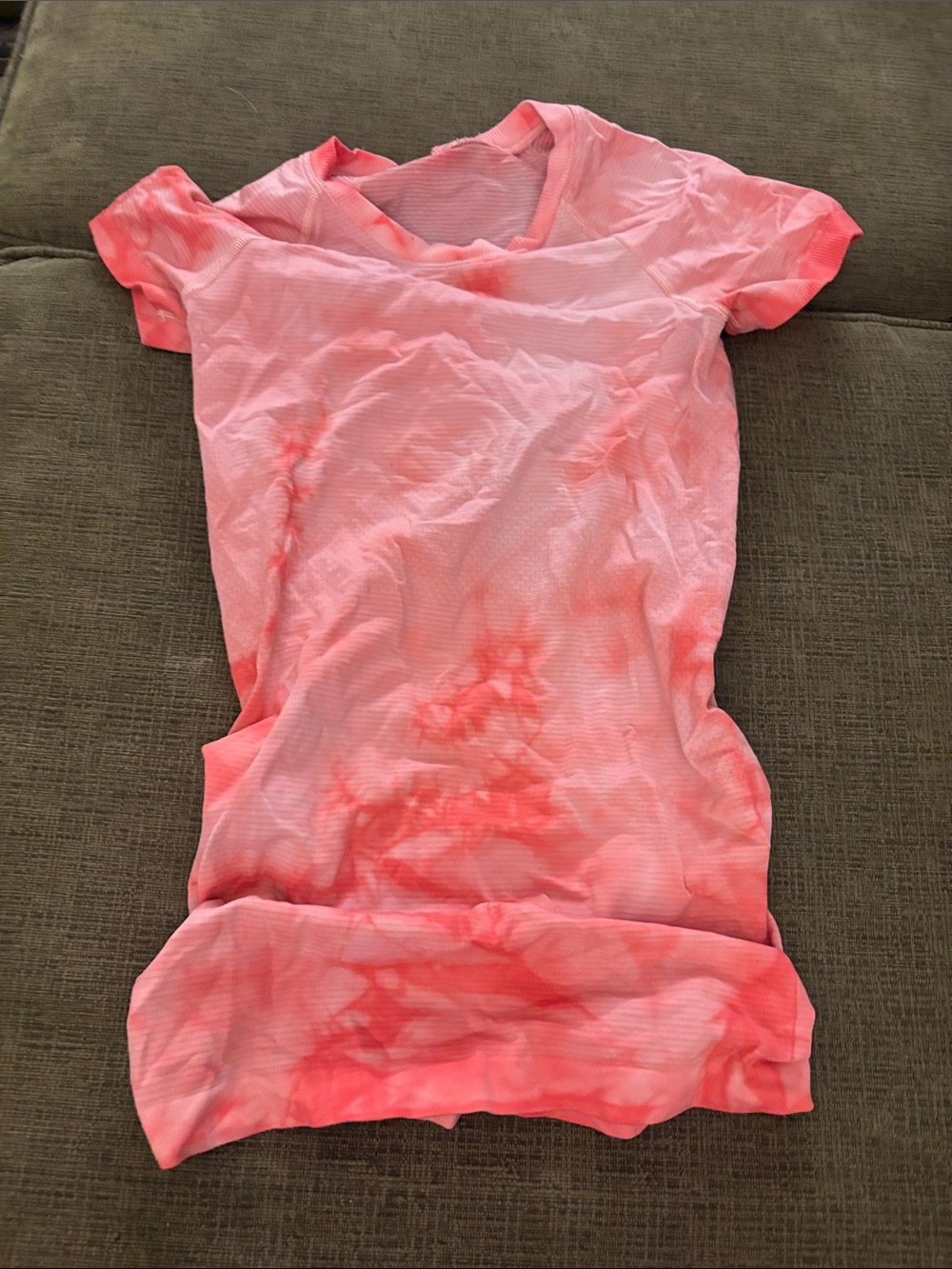 Lululemon Pink Coral Tie-Dye Short Sleeve Tee